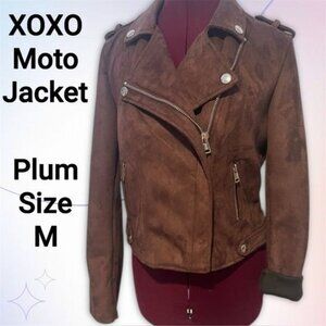 XOXO Moto Suede Jacket - Plum Color - Excellent Cond. - Size M